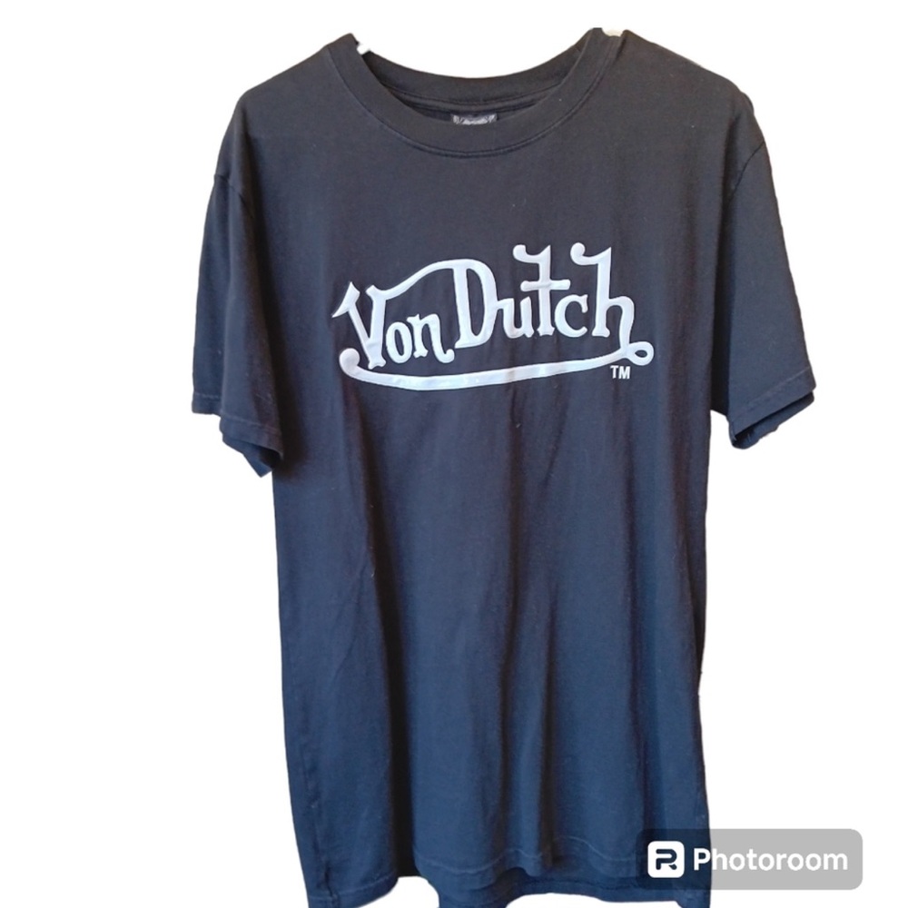 NWOT VINTAGE VON DUTCH ORIGINALS Black LOGO T SHIRT…SIZE MEDIUM
